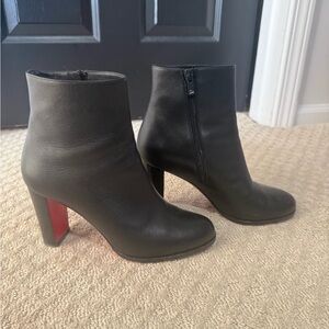 Christian Louboutin Black Heeled Boots with Red Sole